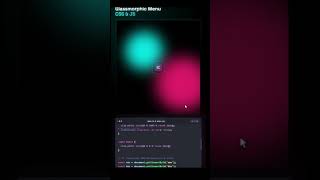 Glassmorphic Menu UI ✨ | HTML, CSS & JavaScript #Shorts