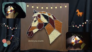 DIY horse string art| Show piece for home decoration #stringart #diy #art #tutorial