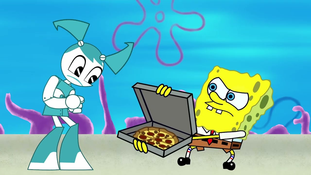 Jenny and Spongebob pizza time meme
