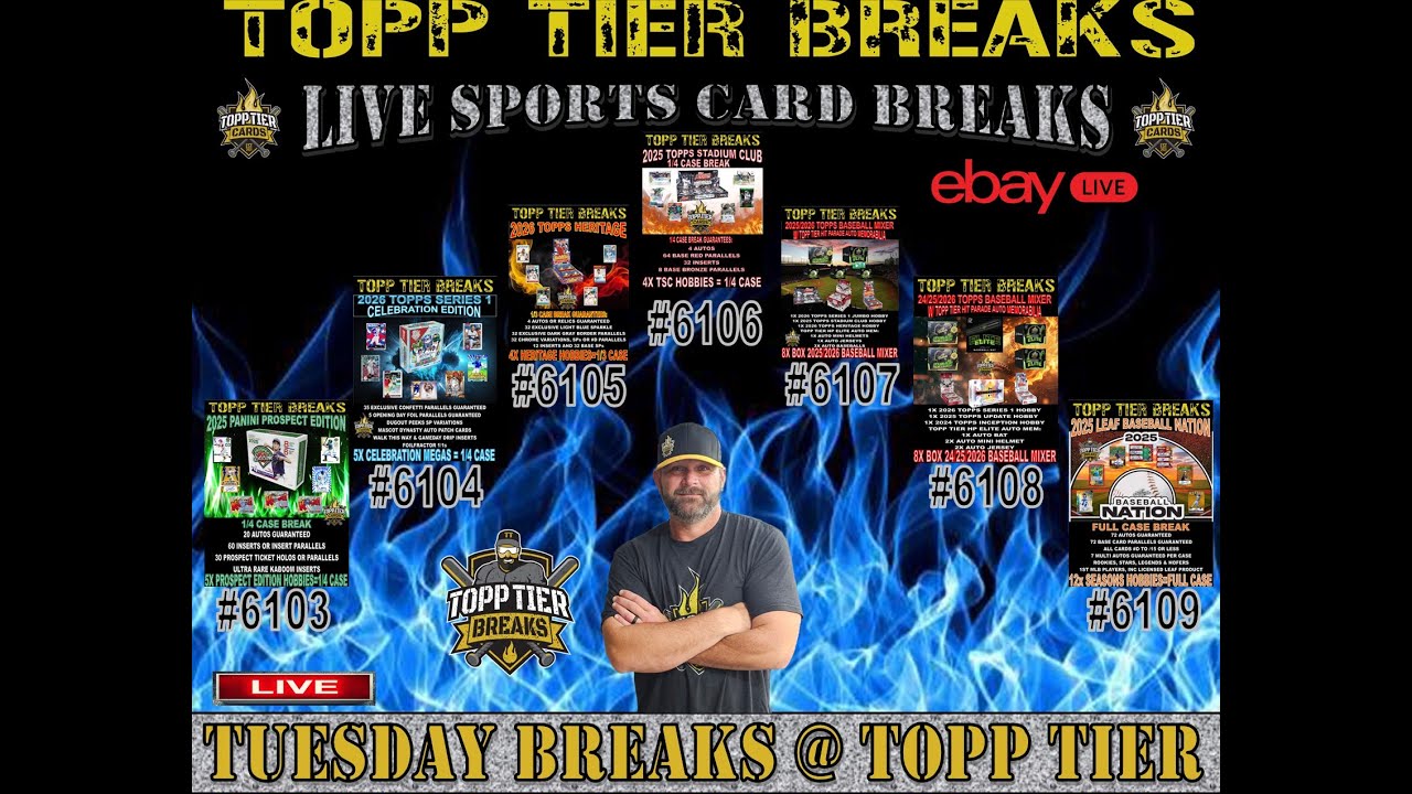 #2 TUESDAY NIGHT BREAKS - TOPPS BASEBALL BREAKS & AUTOGRAPHED MEMORABILA BREAKS!