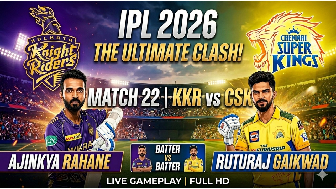 Cricket 26 Gameplay | KKR vs CSK IPL 2026 Match 22🔥 Last Over Thriller ...