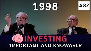 Warren Buffett explain what's important and what's knowable in investing | BRK 1998【C:W.B Ep.82】