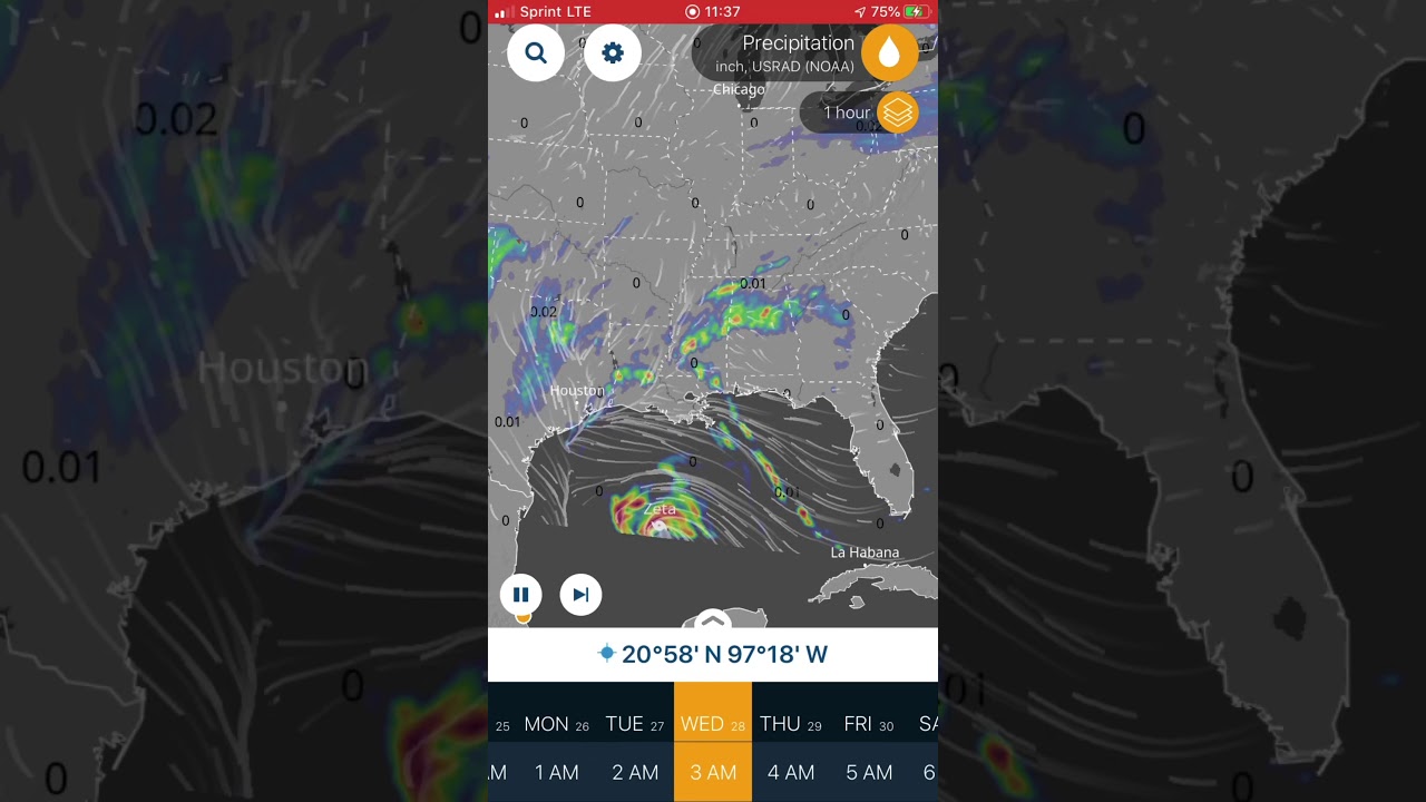 Hurricane Zeta Radar Timelapse W/Windstreams, Oct. 27th-29th, 2020 (Turn up picture quality)