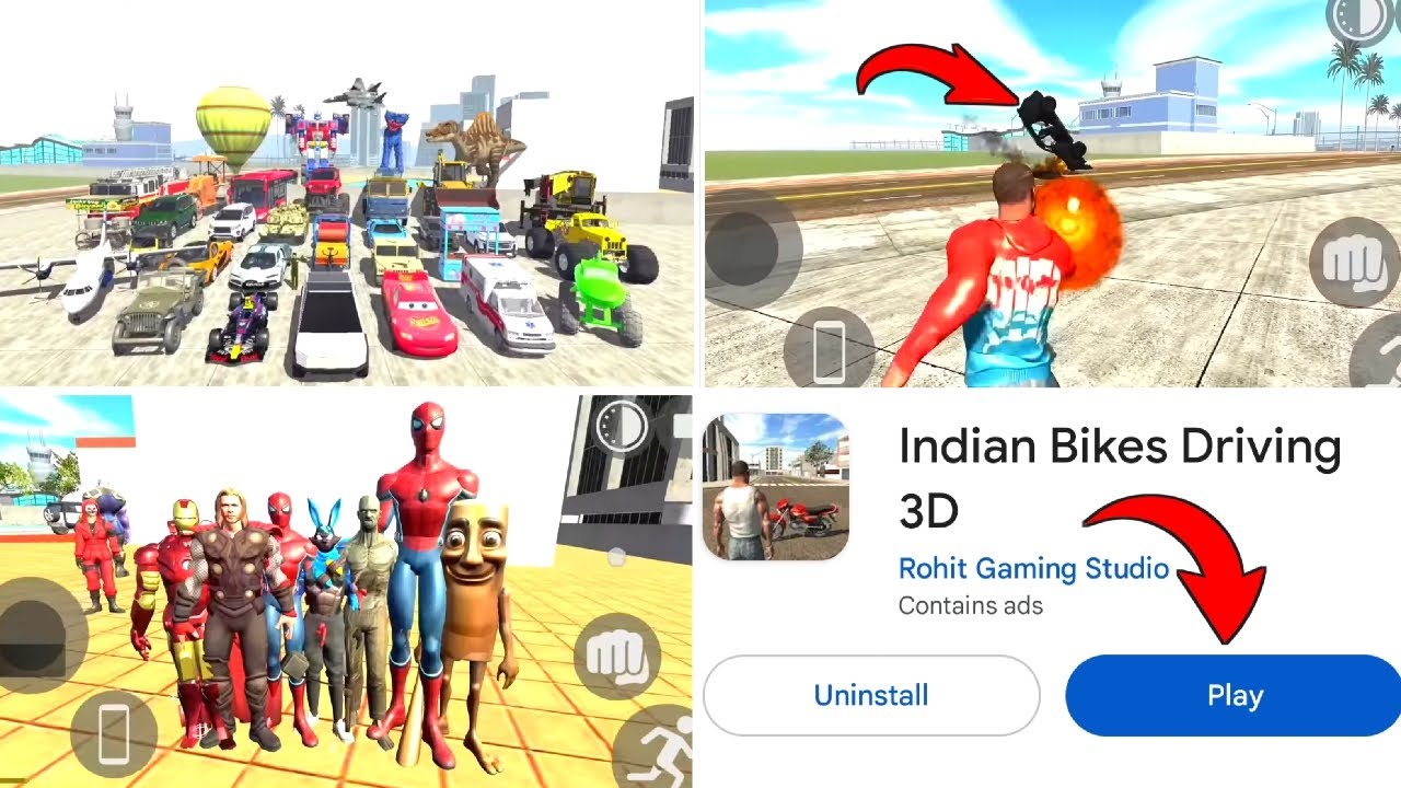 Indian Bike Driving 3D New Update 🤯 All Cheat Code | New Car + Iron Man + Hulk 