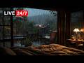 🔴 No Thunder, Just Rain • Pure Rain Sounds for Deep Sleep • Cozy Bedroom Night | 24/7 LIVE