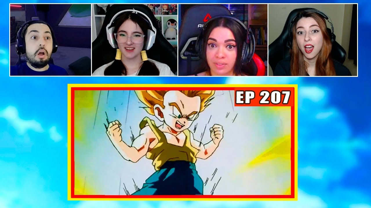 Trunks se Transforma em ssj | 4 Pessoas Reagindo | Dragon Ball Z - EP 207