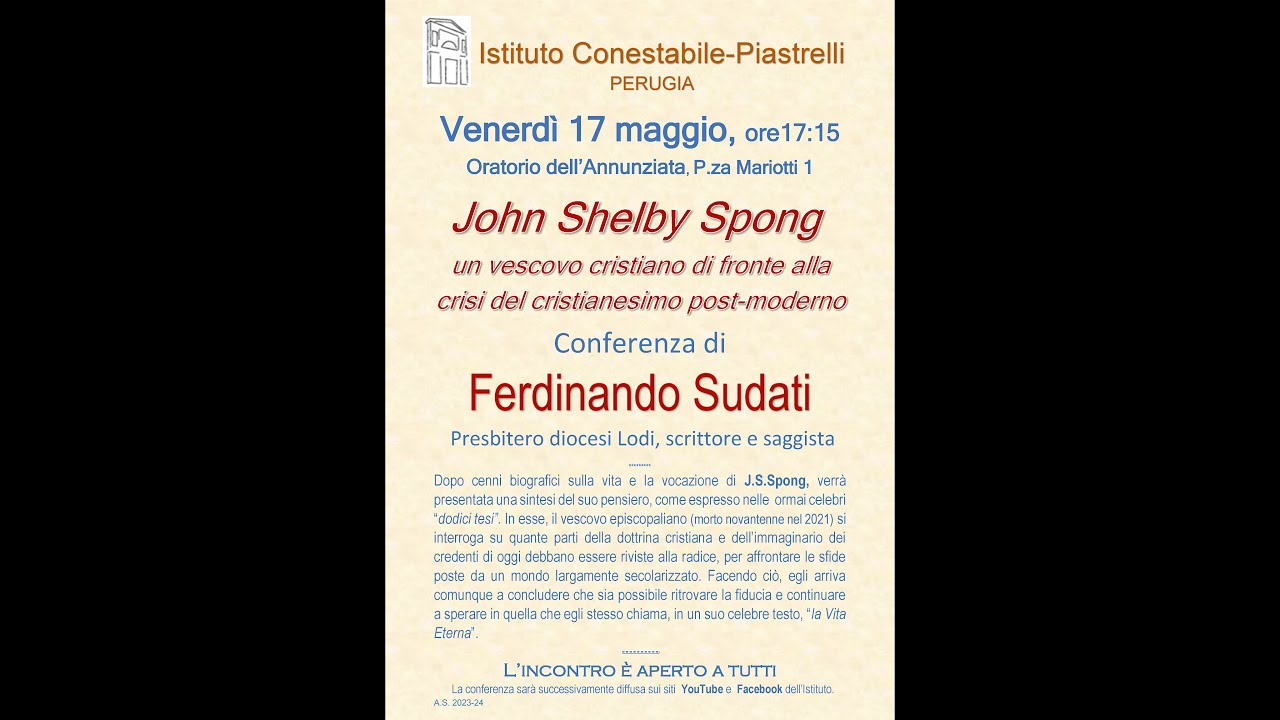 J. S. Spong e la crisi del cristianesimo Post-Moderno. Rel. Don F. Sudati