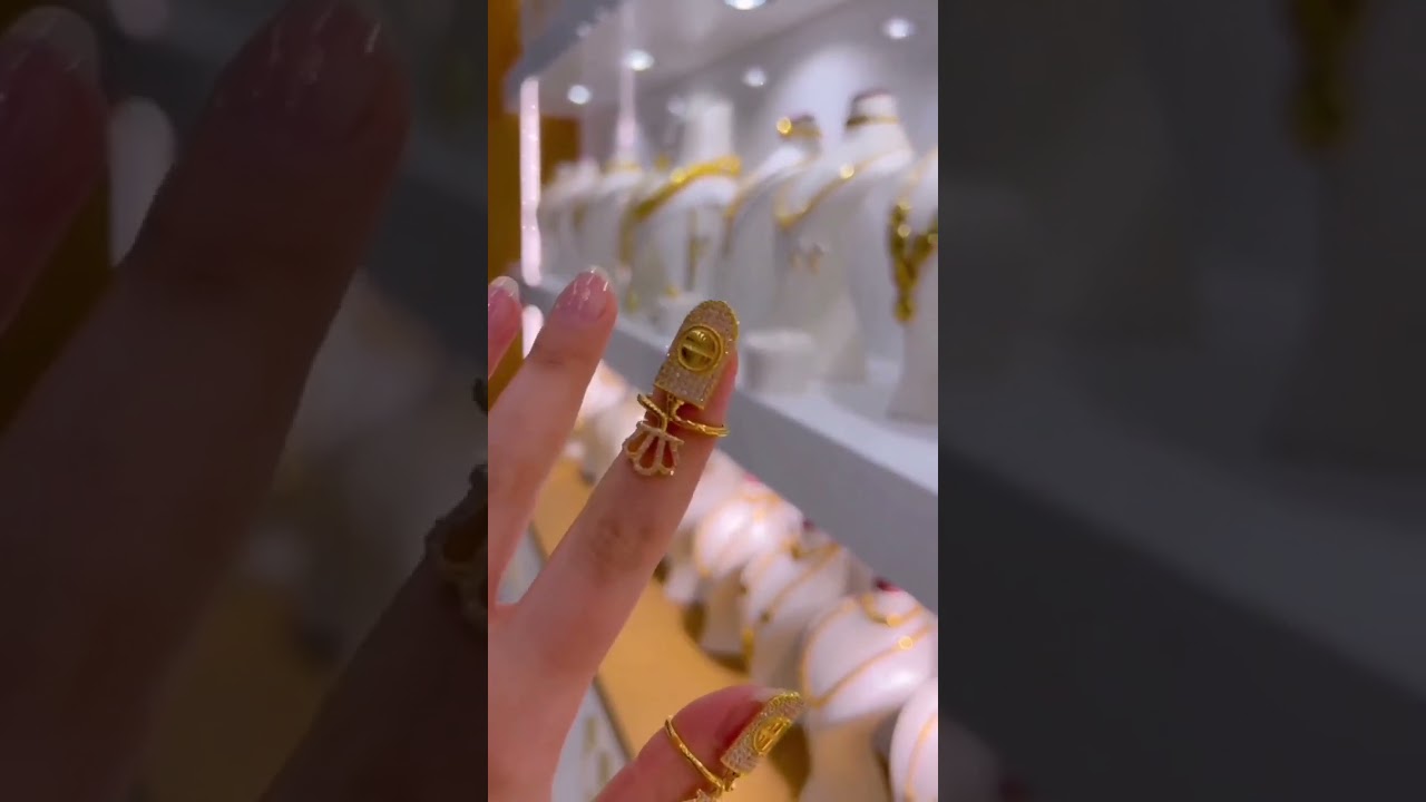 latest beautiful gold nail rings 