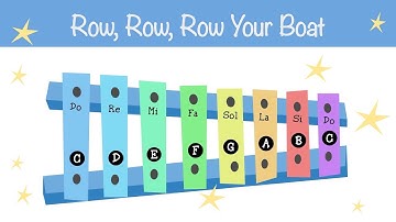 Row, Row, Row Your Boat - Xylophone tutorial and songs for beginners - Normal speed