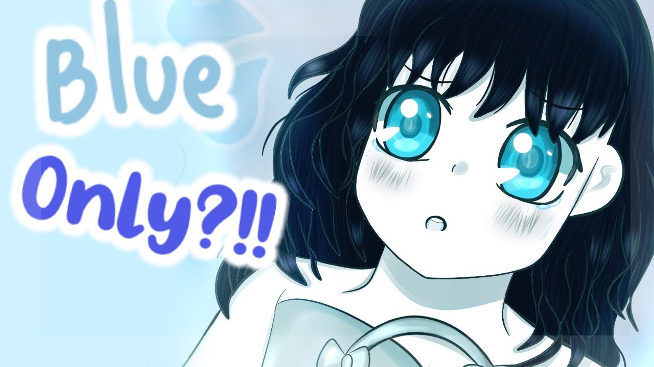 💙 Drawing With Only One Color?!! / Speedpaint! - YouTube