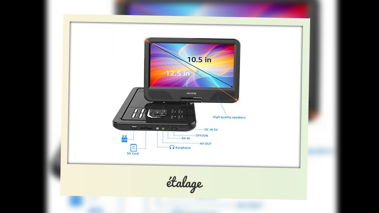Bon plan pour acheter un WONNIE 12.5" Lecteur DVD Portable pas cher
