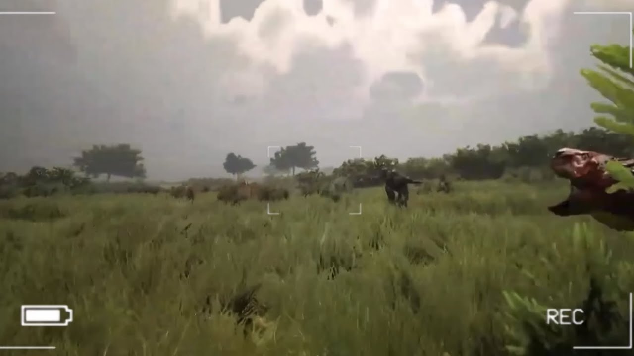 Dynamosuchus and Dynamo Cam try to hunt baby Lambeosaurus