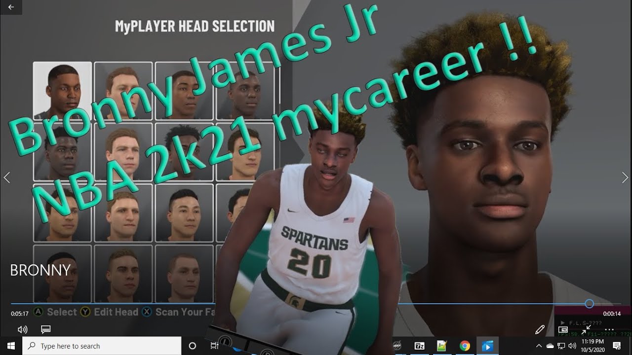 HOW TO USE BRONNY JAMES CYBERFACE FOR NBA 2K21 MYCAREER - YouTube