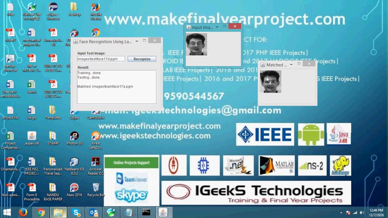 Face Recognition Using Laplacianfaces Core java swing project - YouTube