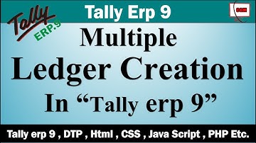20. How to create multiple ledger in tally erp 9 in Hindi | Computer Gm