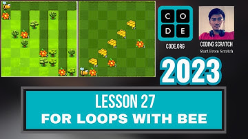 Code.org Lesson 27 For Loops with Bee | Express Course 2023 Update