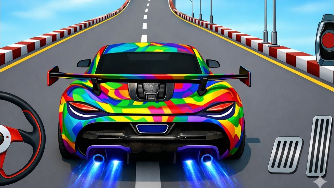 Mega Ramp Monster Car Racing 3D - Extreme Car Stunts - Android Gameplay