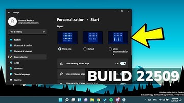New Windows 11 Build 22509 – New Start Menu Options, Settings, Taskbar Icons & Fixes (Dev Channel)