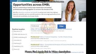6 Postdoctoral Fellowship at European Molecular Biology Laboratory (EMBL), Germany