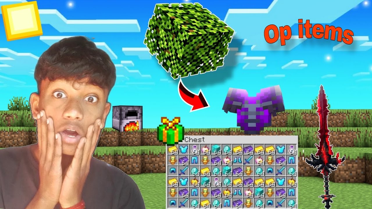 Minecraft But LEAVES Are SUPER OP 😱