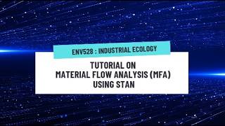 Tutorial on Material Flow Analysis (MFA) using STAN