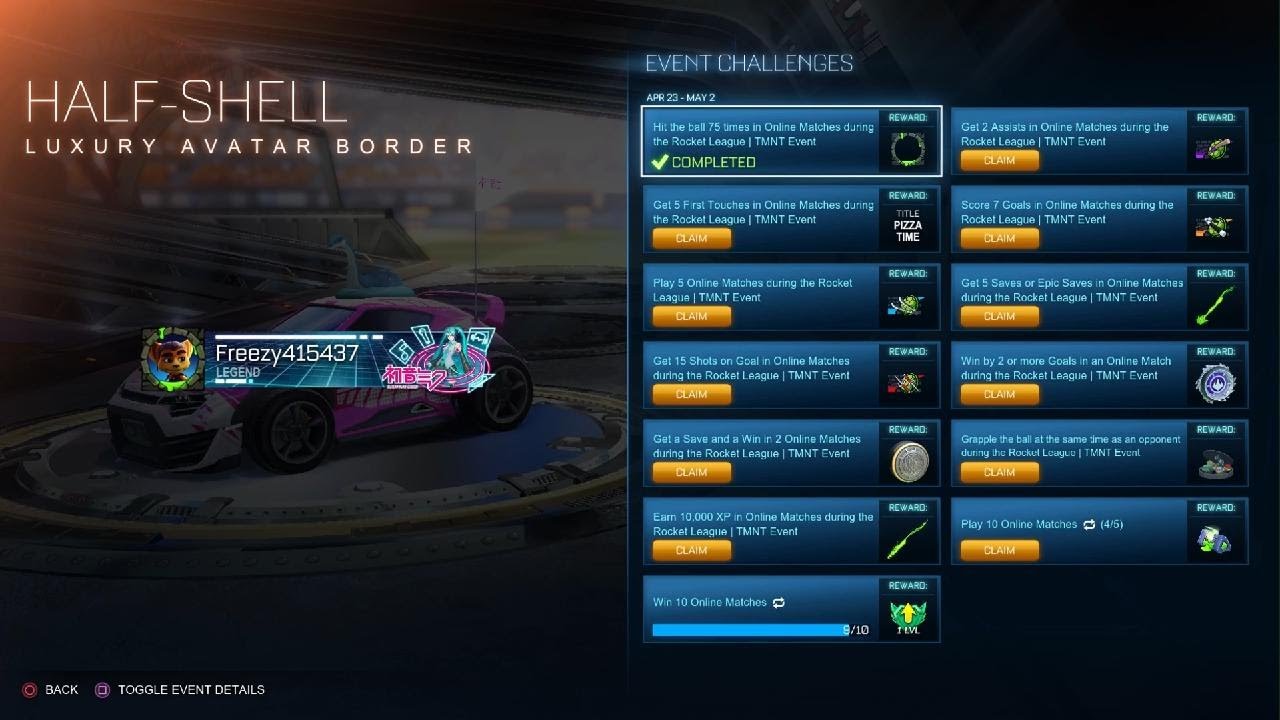 All TMNT event rewards in Rocket League