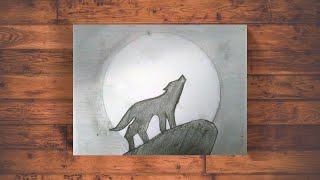 karakalem uluyan kurt çizimi | how draw a wolf 🐺🤔