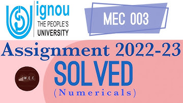 [Solved] MEC-003 Assignment 2022-23 Quantitative Economics (numerical)