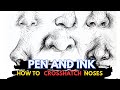 Draw 3D Realistic Noses in Pen and Ink | Nose Portrait Study
