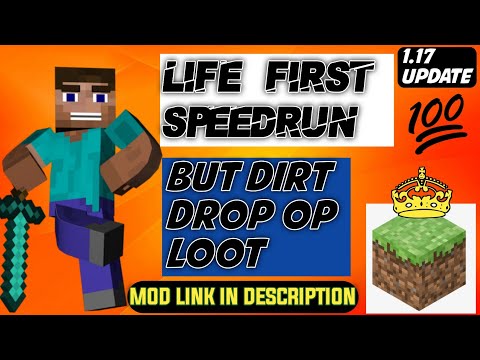 Minecraft But Dirt Drop Op Items|Minecraft Dirt Drop Op Items Speedrun|1.17|#Life-Gaming|loot