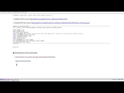 distribution of sample average with emacs and python: generating data