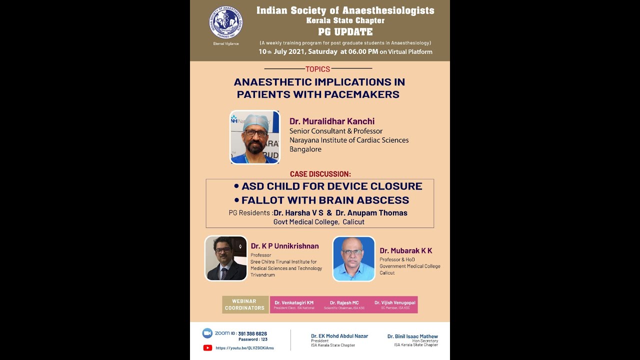 Pacemakers Anaesthetic implications, ASD, FOT for Brain abscess - YouTube