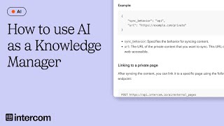 How to use AI as a Knowledge Manager