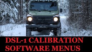 Showing the menus on the DSL-1 cal. software in the Geländewagen