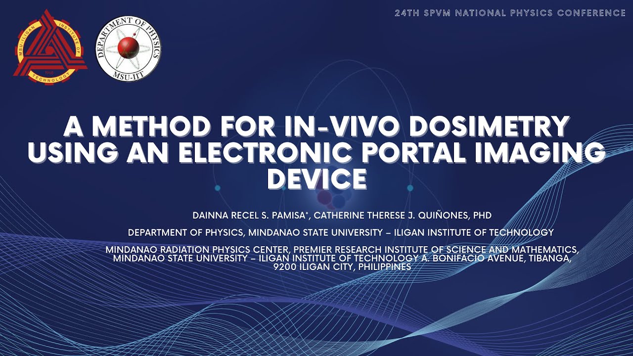 SPVM 2022: A method for in vivo dosimetry using an electronic portal ...