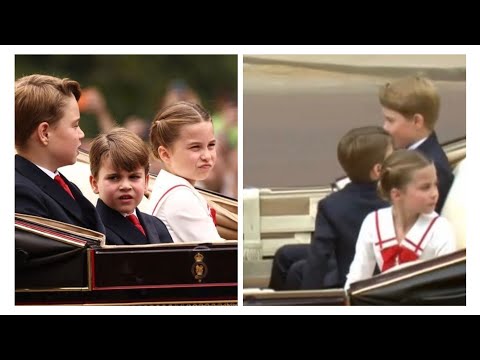 Prince George, Princess Charlotte and Prince Louis leave Buckingham Palace with The King and Family