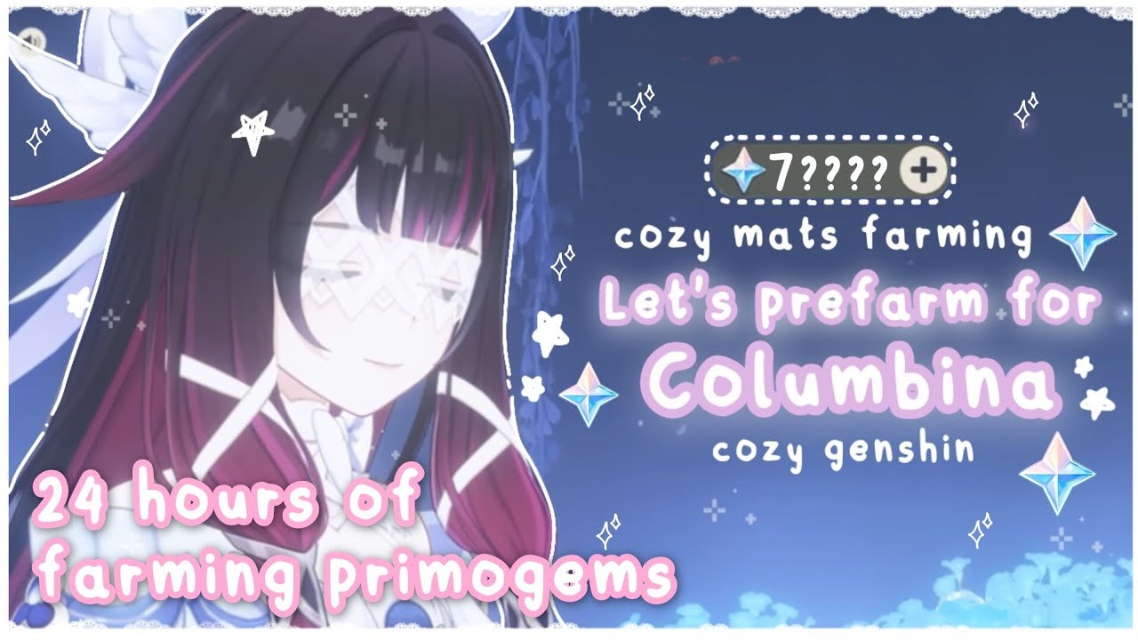 Подготовка к фарму Коломбины ౨ৎ˚₊ фарм примогемов ꒰🤍🐇୭ ˚. ᵎᵎ ♡ Уютный геймплей Genshin Impact