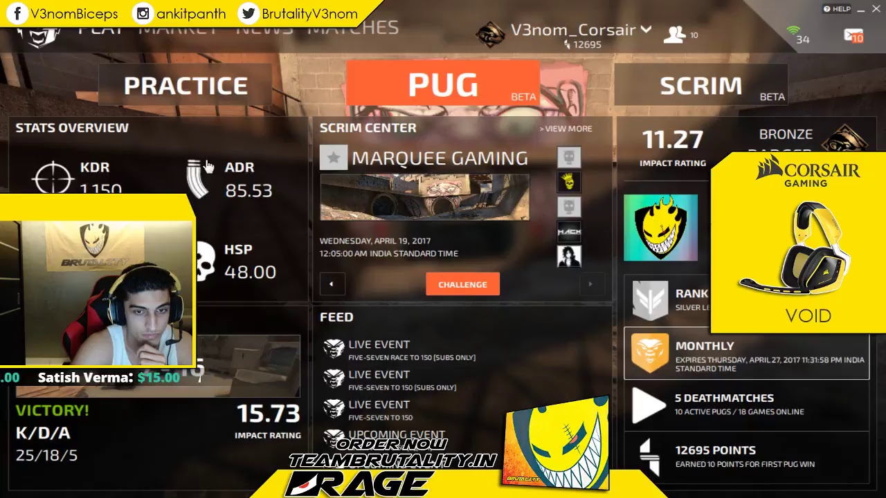 csgo console V3nom streaming some casual CSGO - Live Stream #23!