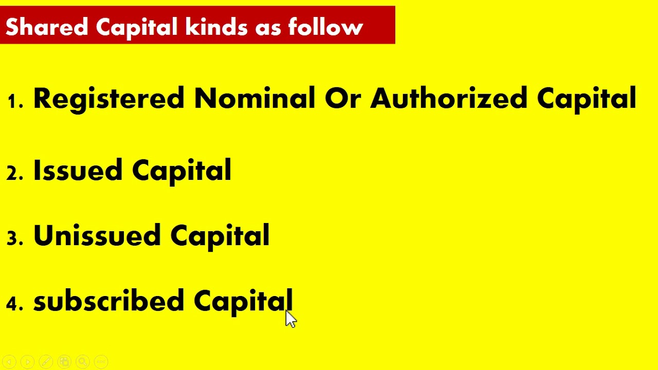 Shared Capital Kinds In 2 Minutes YouTube
