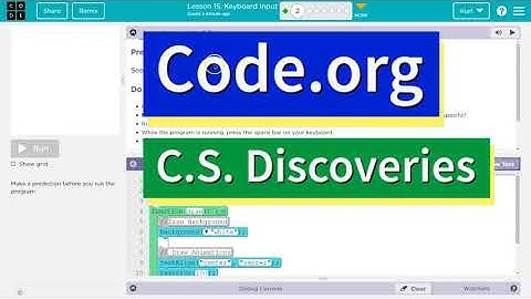 Code.org Lesson 15.1 Keyboard Input | Tutorial with Answers | C.S. Discoveries Unit 3