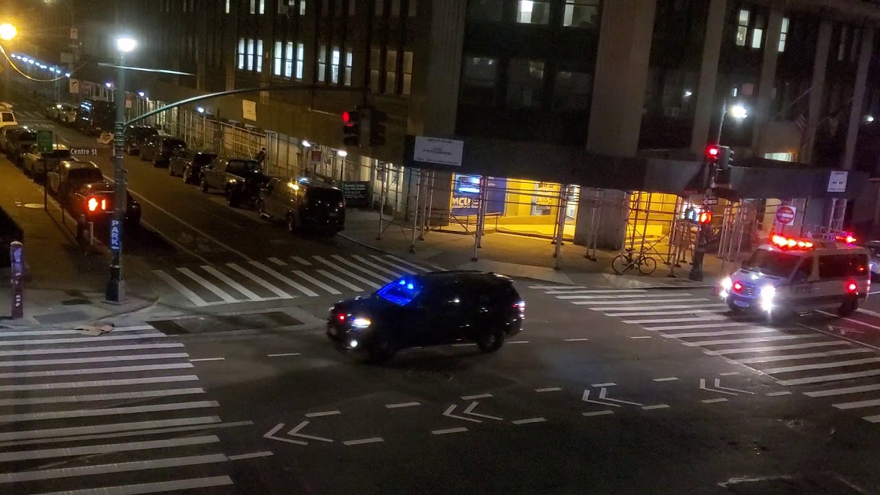 NYPD Convoy Passing By On Centre Street In Lower Manhattan, New York ...