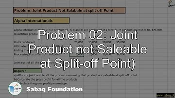 Problem 02: Joint Product not Saleable at Split-off Point), Accounting Lecture | Sabaq.pk