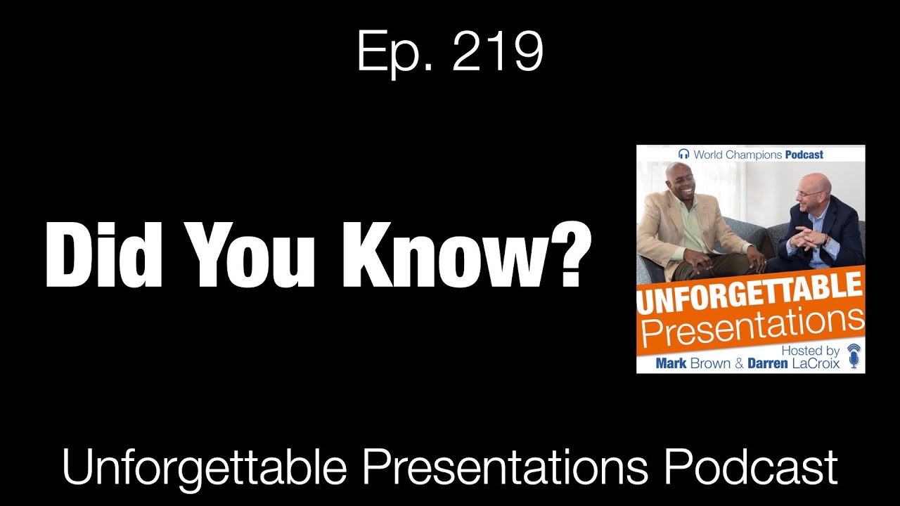 Ep 219 Did You Know? Presentation Podcast - YouTube