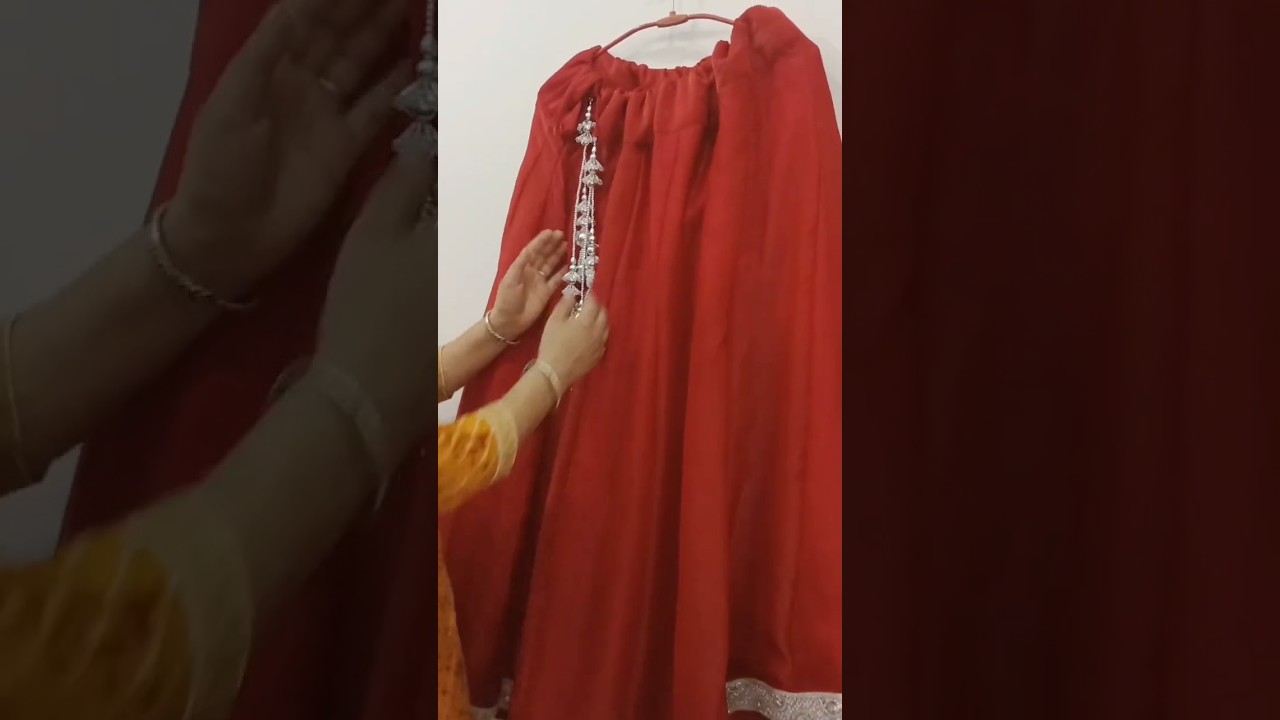 Chimor Fabric Embroidered Kurti with Kalidar Gagri using Border Lace & Latkans 😱