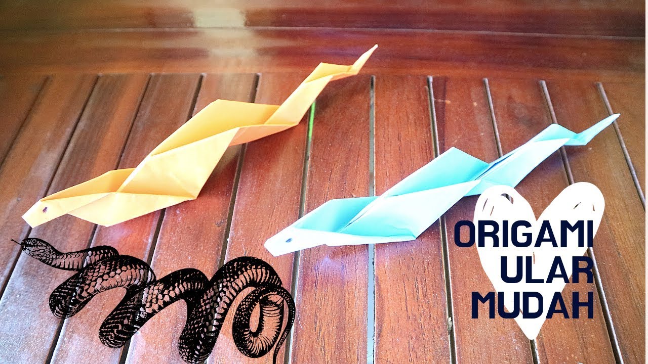 Cara membuat origami ular untuk anak PAUD TK SD YouTube