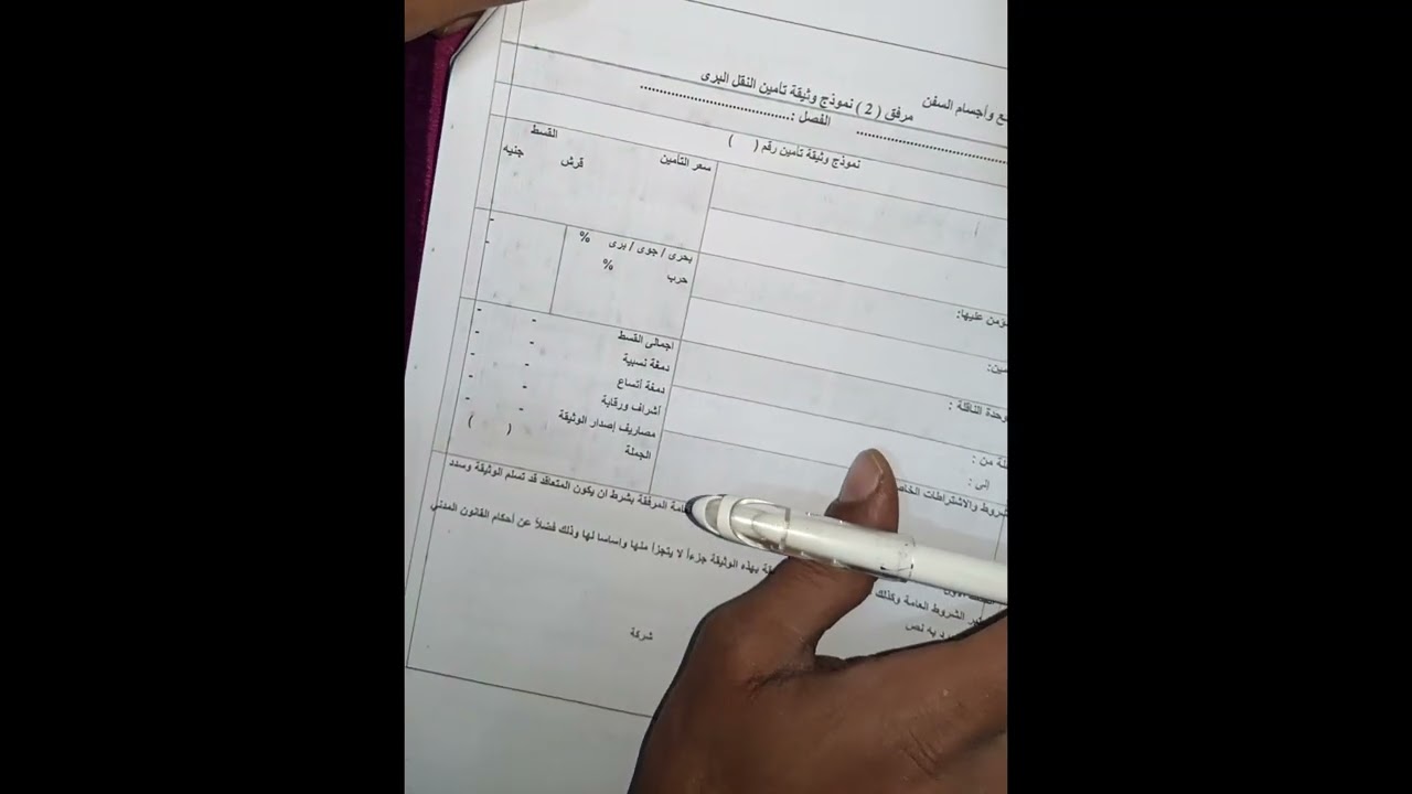 حل مرفق (2) تأمين بضائع واجسام السفن #2026# للصف الثاني برنامج فني تأمينات الترم الثاني 