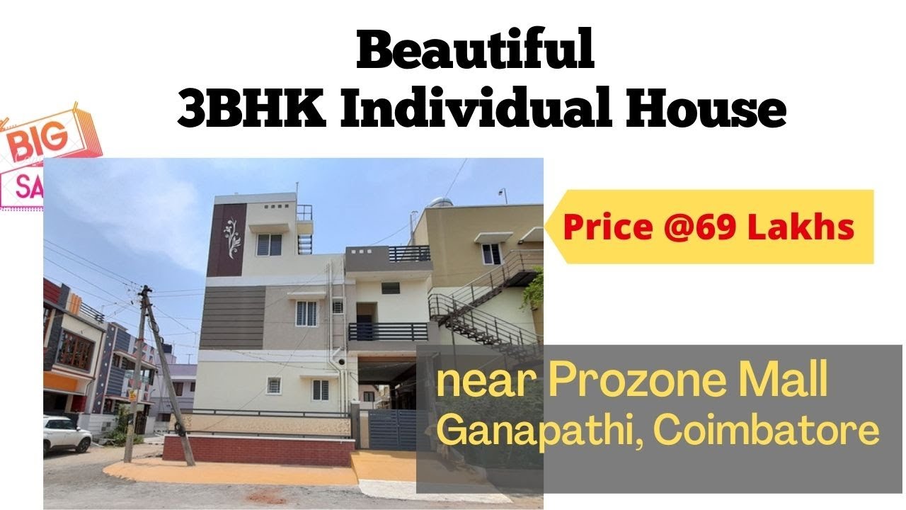 New 3BHK Individual House, near prozone Mall, Sathy Rd, Ganapathy sale