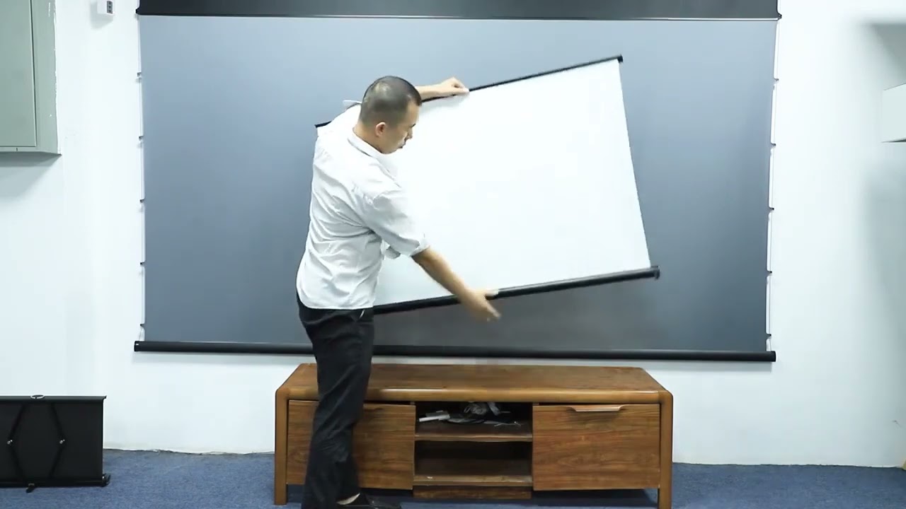 50 inch Tabletop Screen HD 16 9 Pull Up Portable Projector Screen Projection Foldable Stand for Home