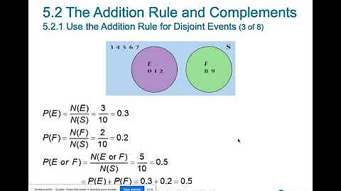 The Addition Rule and Complements Part 1
