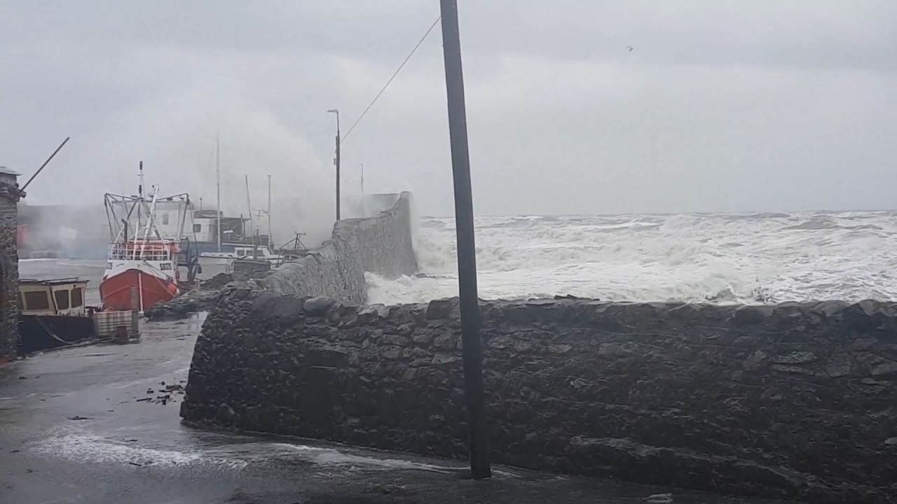 Balbriggan Harbour and Beach During Storm Emma YouTube
